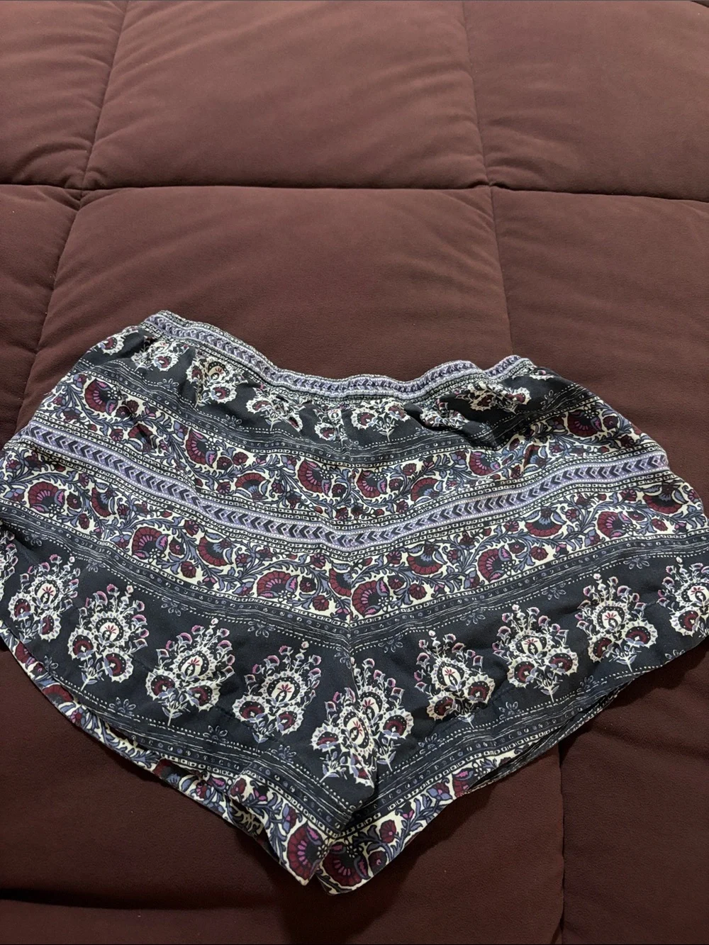 American Eagle Outfitters Paisley Shorts - Black & Purple